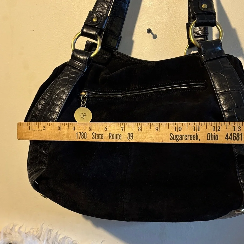 Donald J. Pliner Black Textured Shoulder Bag